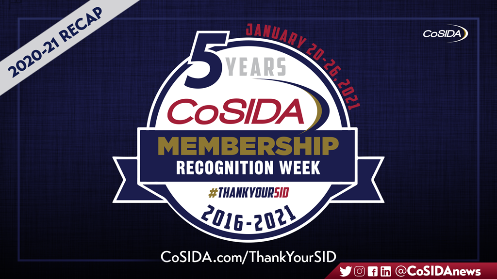 Celebrating 2020-21 CoSIDA Membership Recognition Week (January 20-26)
